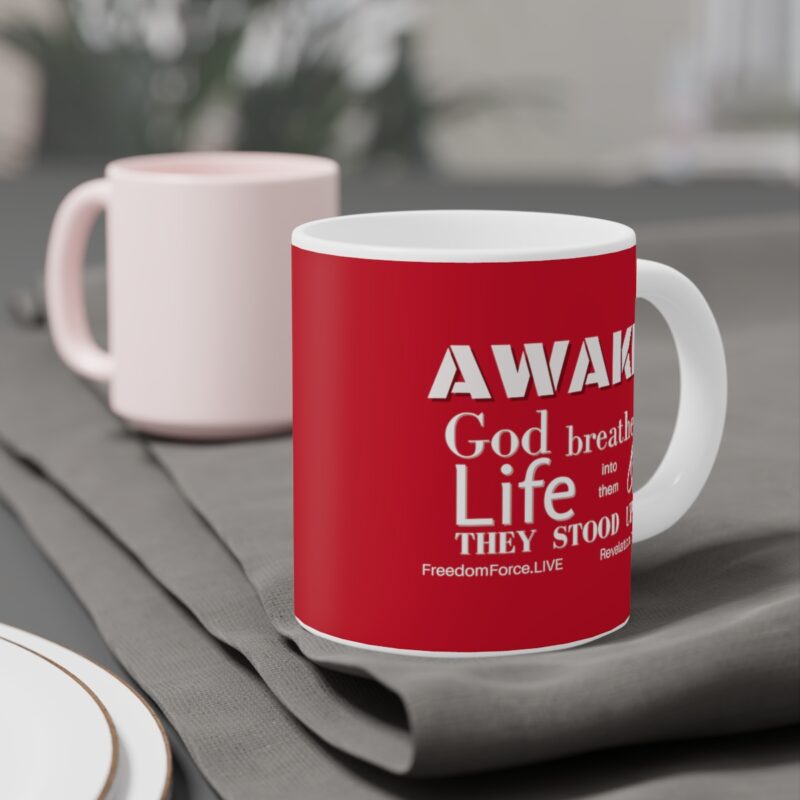 Awake 11:11 Mug with Cross - Red - Ceramic Mugs (11oz15oz20oz) - Image 4