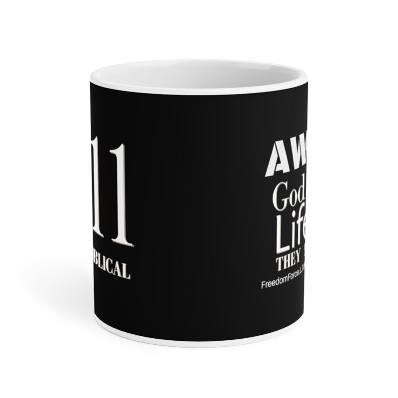 Awake 11:11 Mug with Cross - Black - Ceramic Mugs (11oz15oz20oz) - Image 10