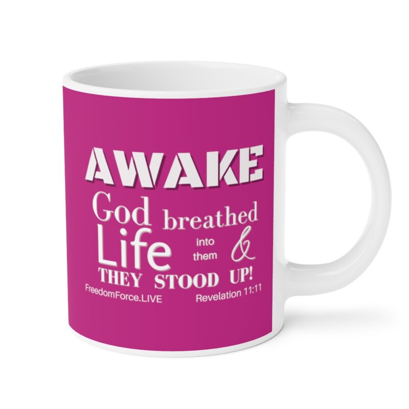 Awake 11:11 Mug with Cross - Fuschia - Ceramic Mugs (11oz15oz20oz)