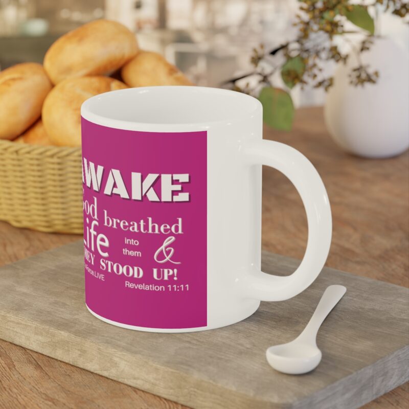 Awake 11:11 Mug with Cross - Fuschia - Ceramic Mugs (11oz15oz20oz) - Image 5