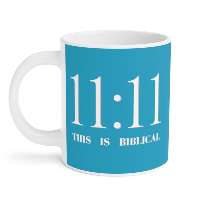 Awake 11:11 Mug with Cross - Turquoise - Ceramic Mugs (11oz15oz20oz) - Image 11