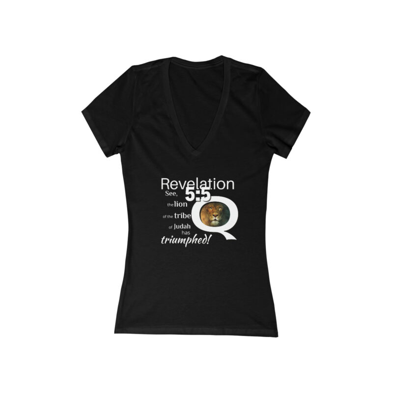 The Lion of the Tribe of Judah has Triumphed!  Women's Jersey Short Sleeve Deep V-Neck Tee