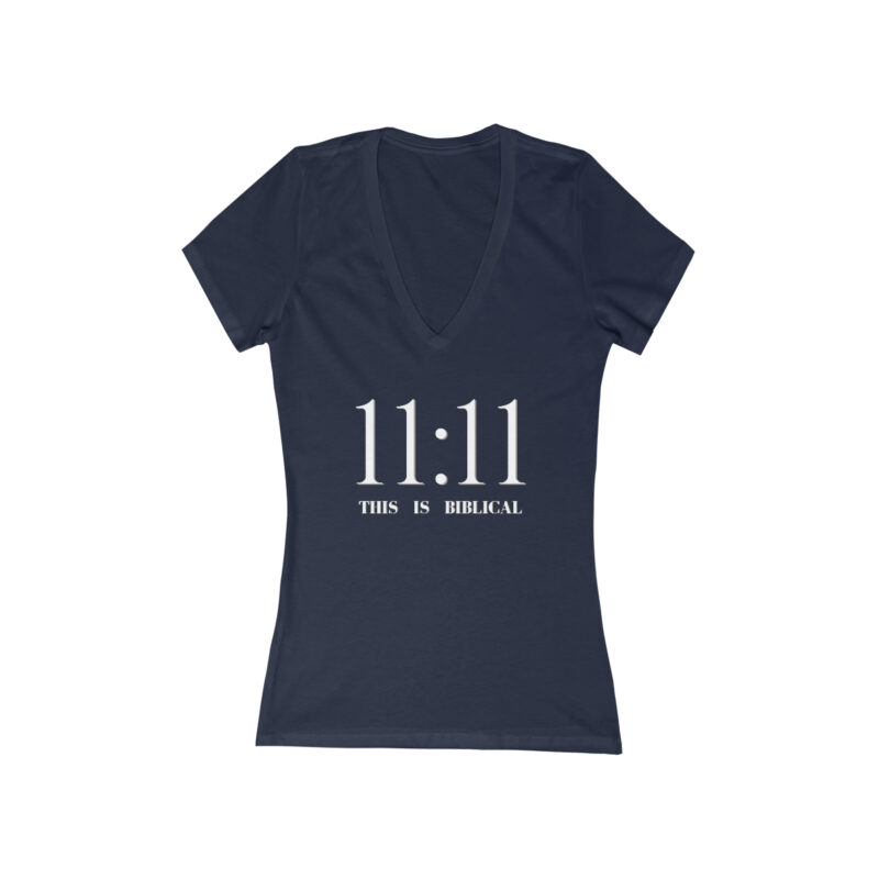 11:11 This is Biblical!  Women's Jersey Short Sleeve Deep V-Neck Tee - Image 7