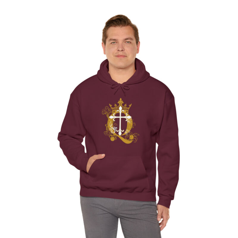 Crown Q Cross - Unisex Heavy Blend™ Hooded Sweatshirt - Image 26