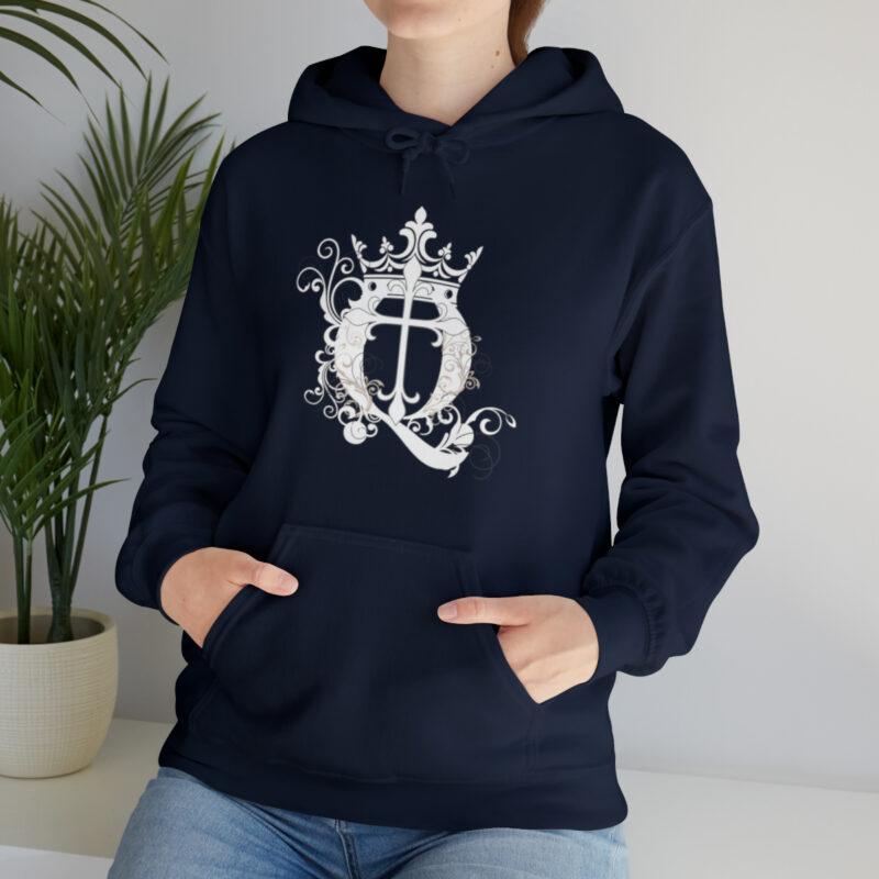 Crown Q Cross - Unisex Heavy Blend™ Hooded Sweatshirt - Image 45