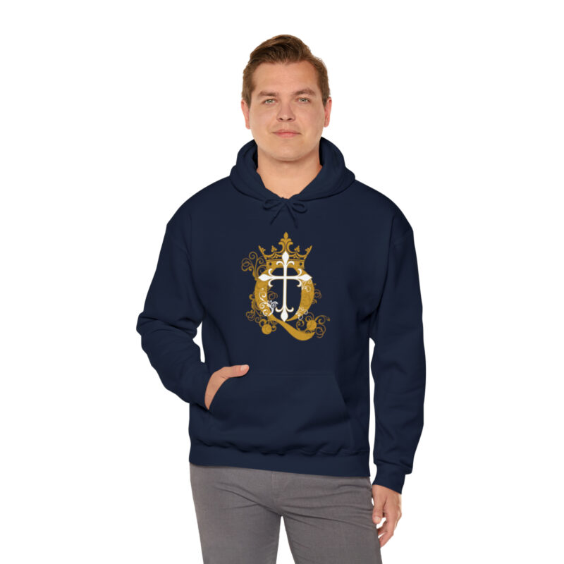Crown Q Cross - Unisex Heavy Blend™ Hooded Sweatshirt - Image 35