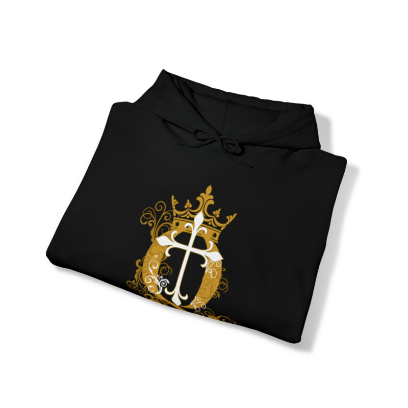 Crown Q Cross - Unisex Heavy Blend™ Hooded Sweatshirt - Image 5