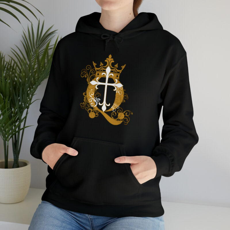 Crown Q Cross - Unisex Heavy Blend™ Hooded Sweatshirt - Image 9