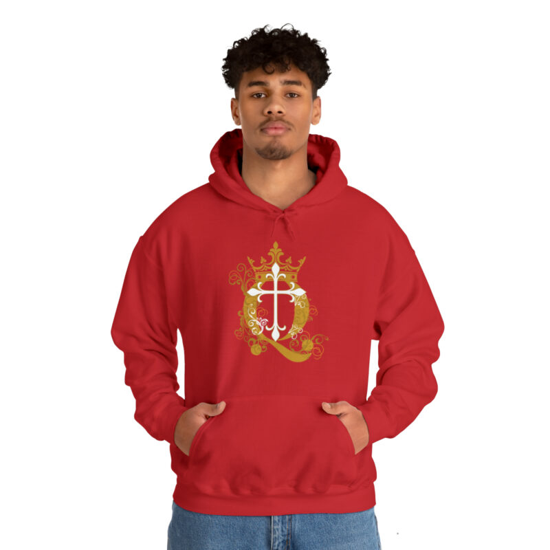 Crown Q Cross - Unisex Heavy Blend™ Hooded Sweatshirt - Image 42